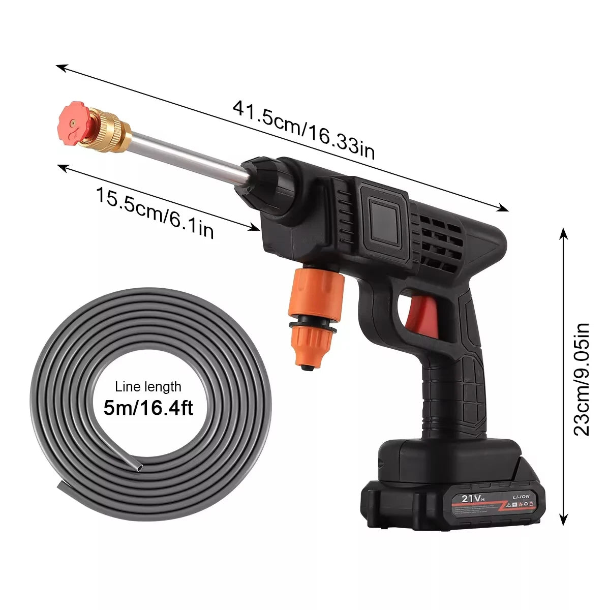 Cordless High Pressure Car Washer Gun | Portable Jet Water Cleaner with 2 Batteries
